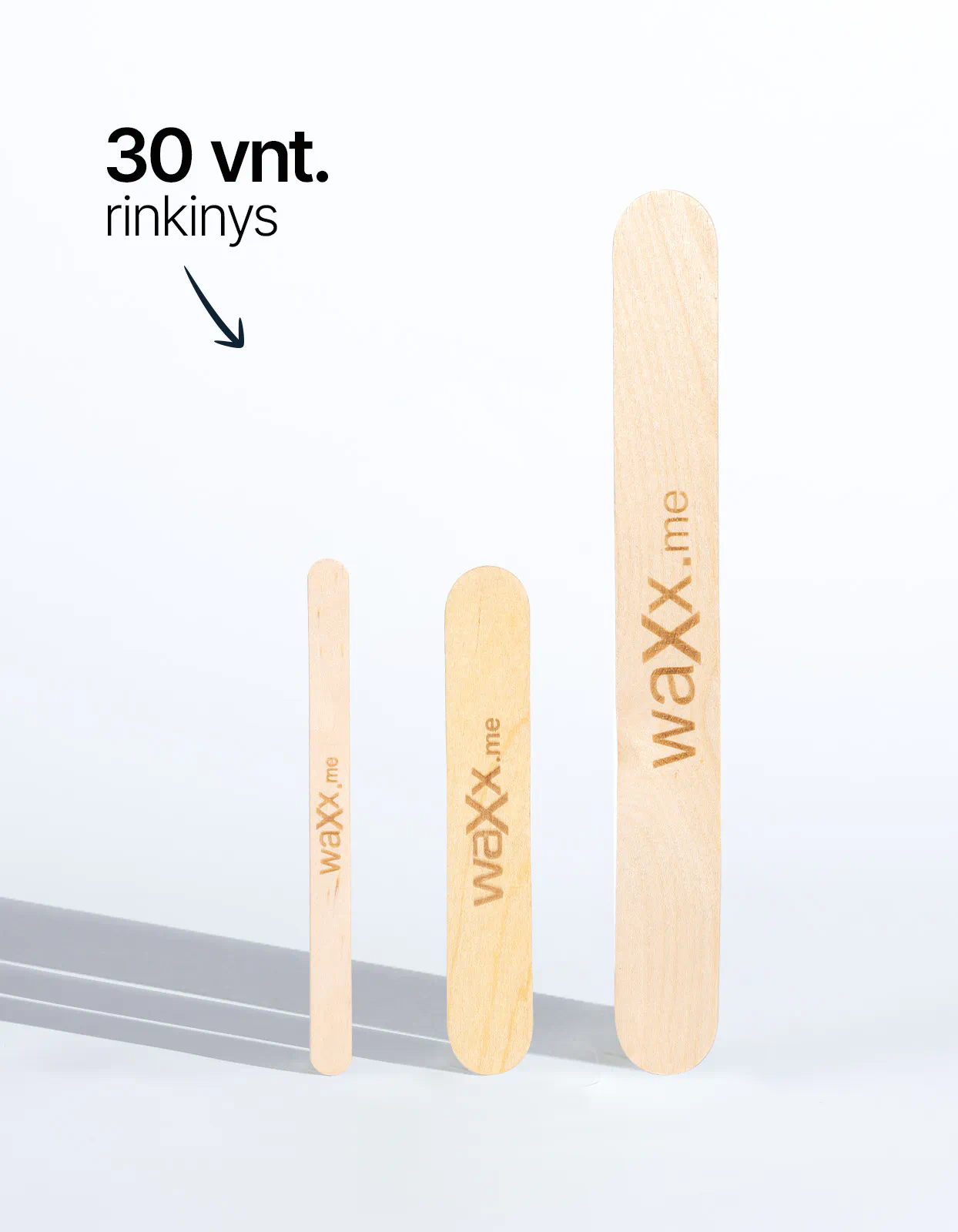 3 dydžių mentelių rinkinys – 30 vnt.