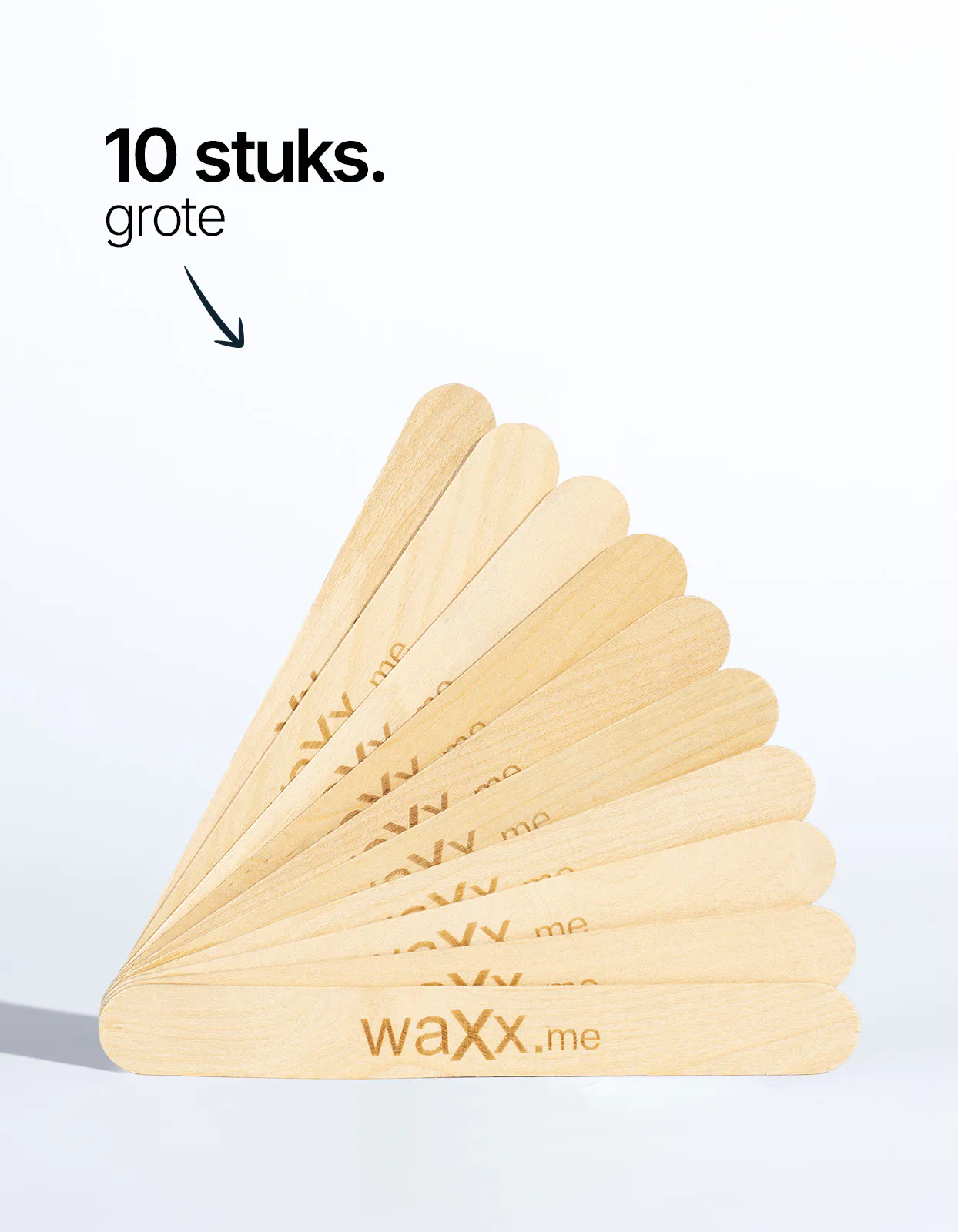 Grote houten spatels - 10 stuks.