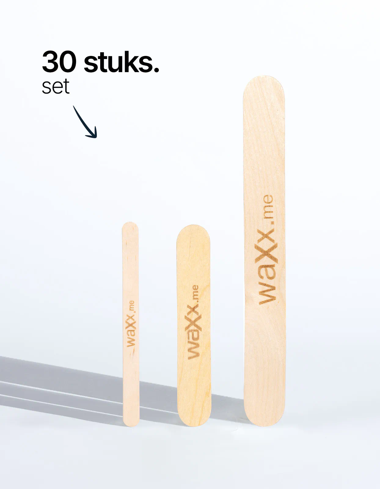 Set van 3 maten spatels - 30 stuks.