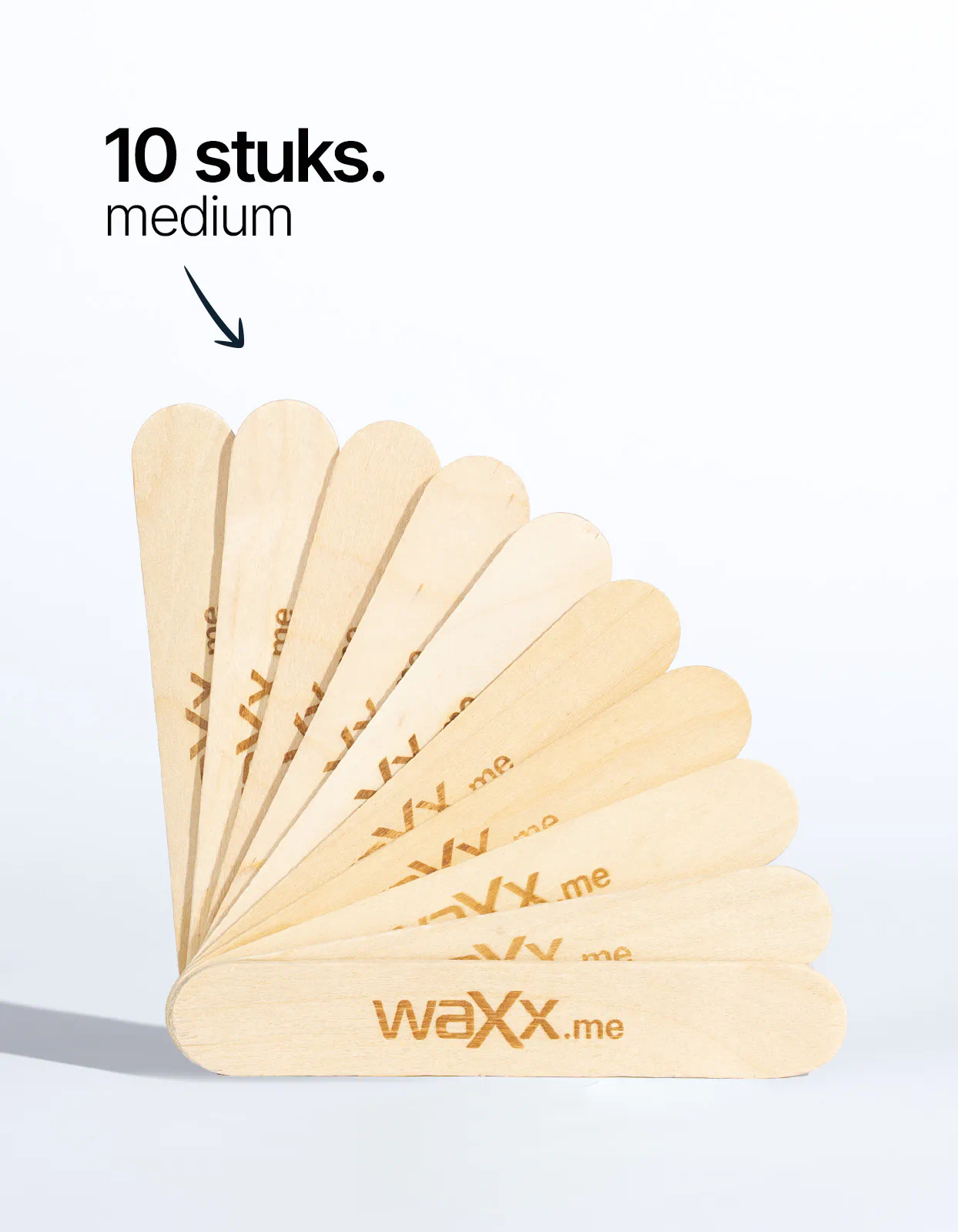 Houten spatels medium - 10 stuks.